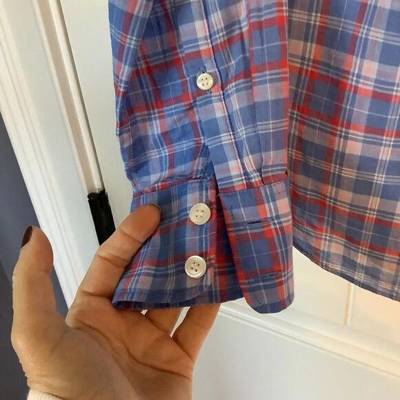J.Crew Blue & Red Plaid Button-Down Shirt - Picture 3 of 5